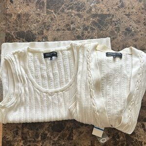 Jones New York white Cardigan Sweater 2 piece set